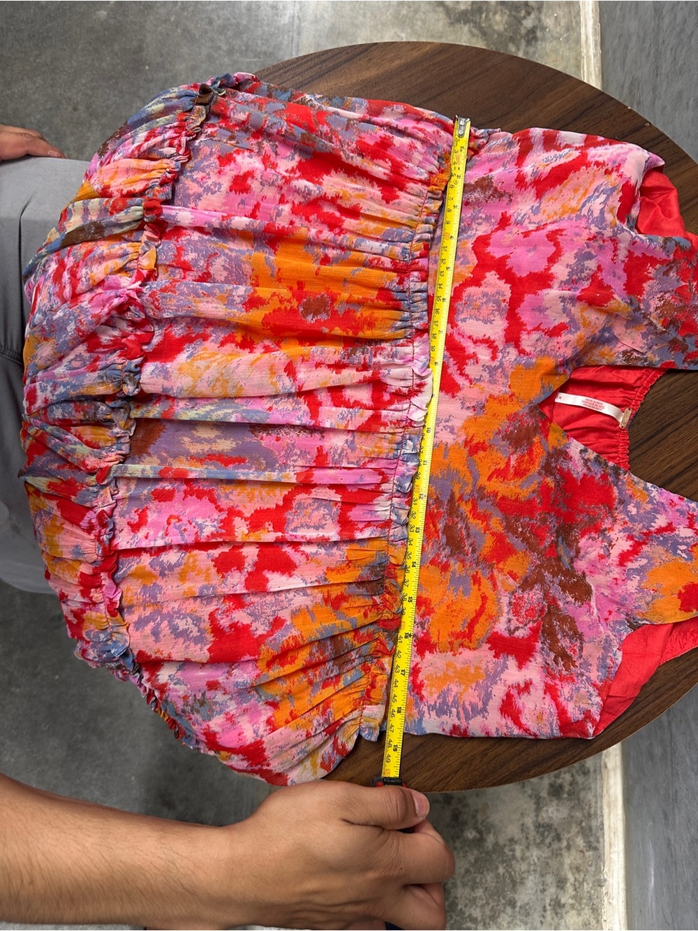 Free People Julianna Tiered Maxi Dress Boho Floral V-Neck Pockets Pink Orange - Picture 8 of 11